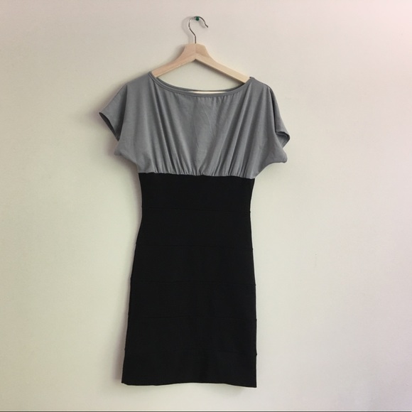 🔺️Sold🔺️ Gray/Black kimono sleeves Sheath Dress - Picture 2 of 7